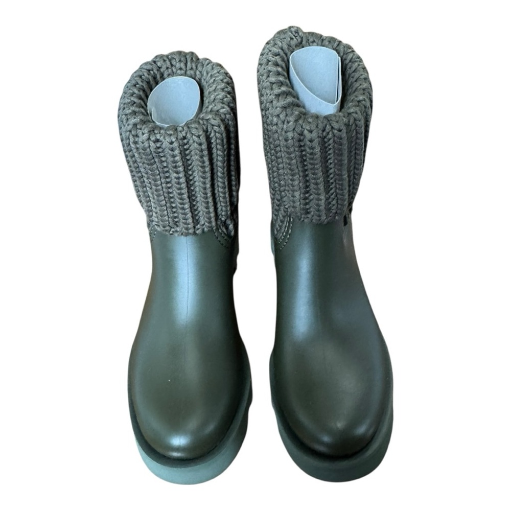 MONCLER | NIB $400 Ginette Waterproof Rain Boot in Olive Green, Size 39 - Picture 8 of 15